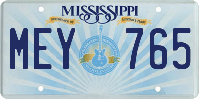 MS license plate MEY765