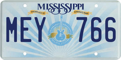 MS license plate MEY766