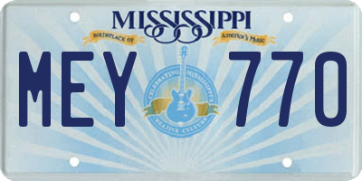 MS license plate MEY770