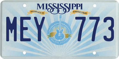 MS license plate MEY773