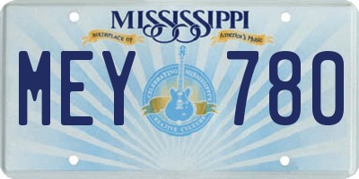 MS license plate MEY780