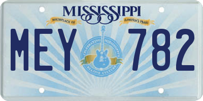 MS license plate MEY782