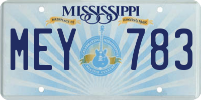 MS license plate MEY783