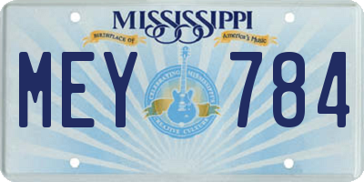 MS license plate MEY784