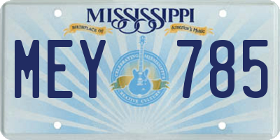 MS license plate MEY785