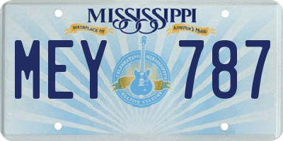 MS license plate MEY787