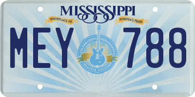 MS license plate MEY788