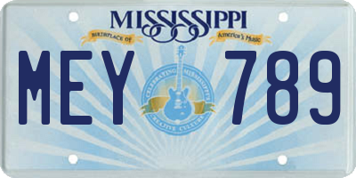 MS license plate MEY789