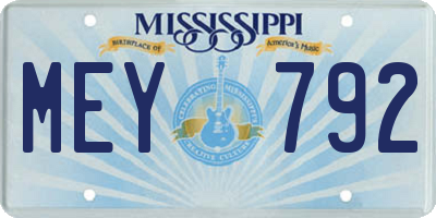 MS license plate MEY792