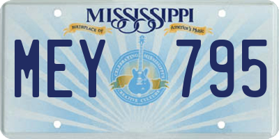 MS license plate MEY795