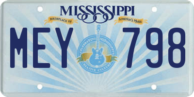 MS license plate MEY798