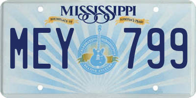 MS license plate MEY799