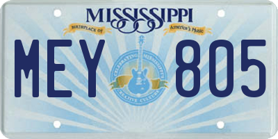MS license plate MEY805