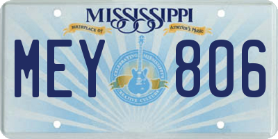 MS license plate MEY806