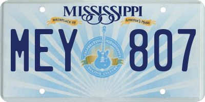 MS license plate MEY807