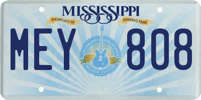 MS license plate MEY808