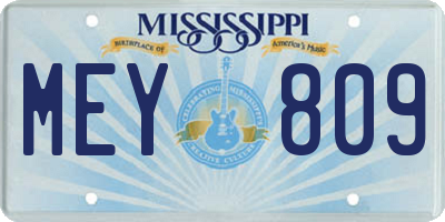 MS license plate MEY809