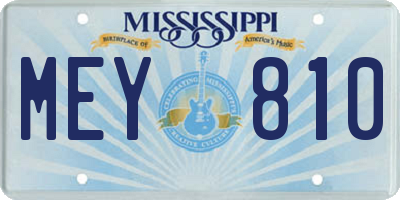 MS license plate MEY810