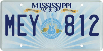 MS license plate MEY812