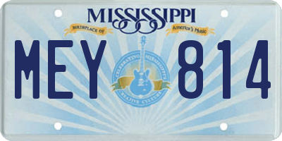 MS license plate MEY814