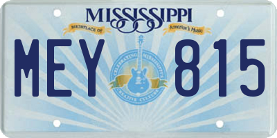 MS license plate MEY815