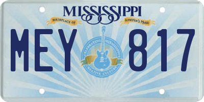 MS license plate MEY817