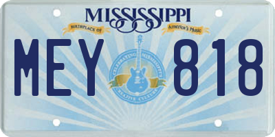MS license plate MEY818