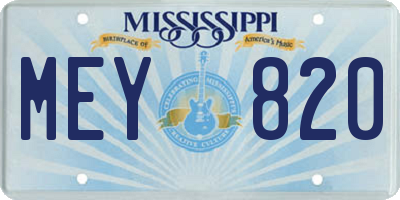 MS license plate MEY820