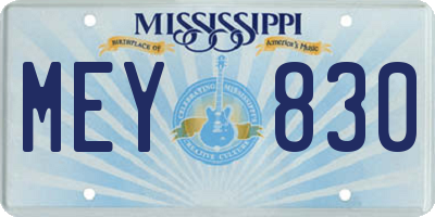 MS license plate MEY830