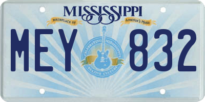 MS license plate MEY832