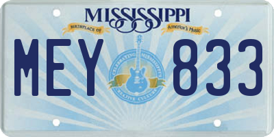 MS license plate MEY833