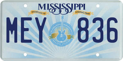 MS license plate MEY836