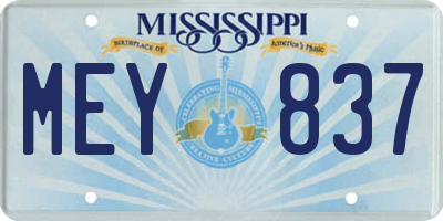 MS license plate MEY837