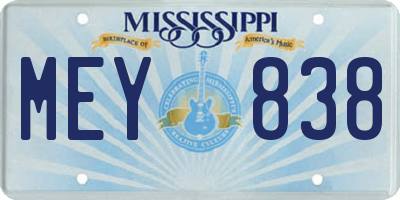 MS license plate MEY838