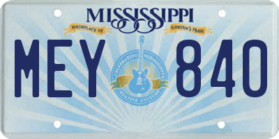 MS license plate MEY840