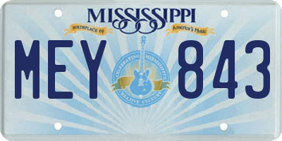 MS license plate MEY843