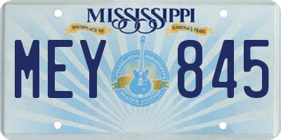 MS license plate MEY845
