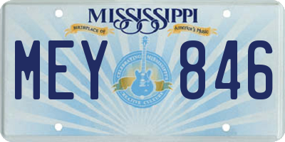 MS license plate MEY846