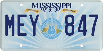 MS license plate MEY847