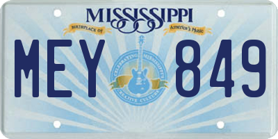 MS license plate MEY849