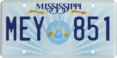 MS license plate MEY851