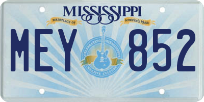 MS license plate MEY852