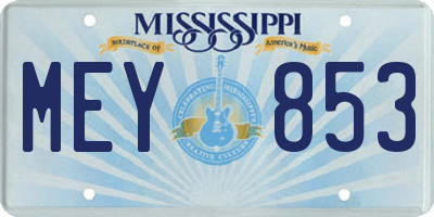 MS license plate MEY853