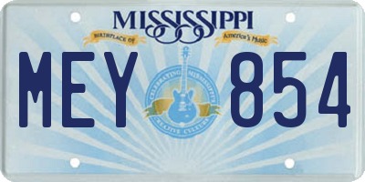 MS license plate MEY854