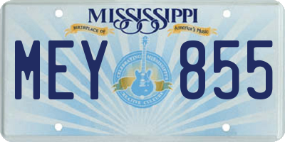 MS license plate MEY855
