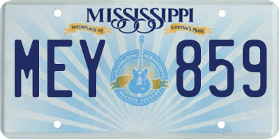 MS license plate MEY859
