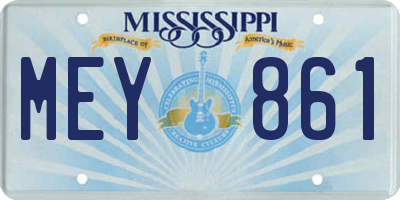 MS license plate MEY861