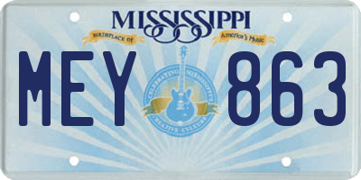 MS license plate MEY863