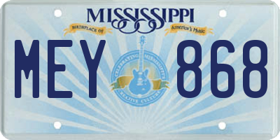 MS license plate MEY868