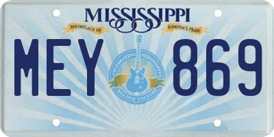MS license plate MEY869